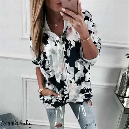 Fashion Women's Ladies Long Sleeve Casual Suit Zipper Jacket Coat Plus Size Zipper Up Printed Outwear
Fashion Women's Ladies Long Sleeve Casual Suit Zipper Jacket Coat Plus Size Zipper Up Printed Outwear