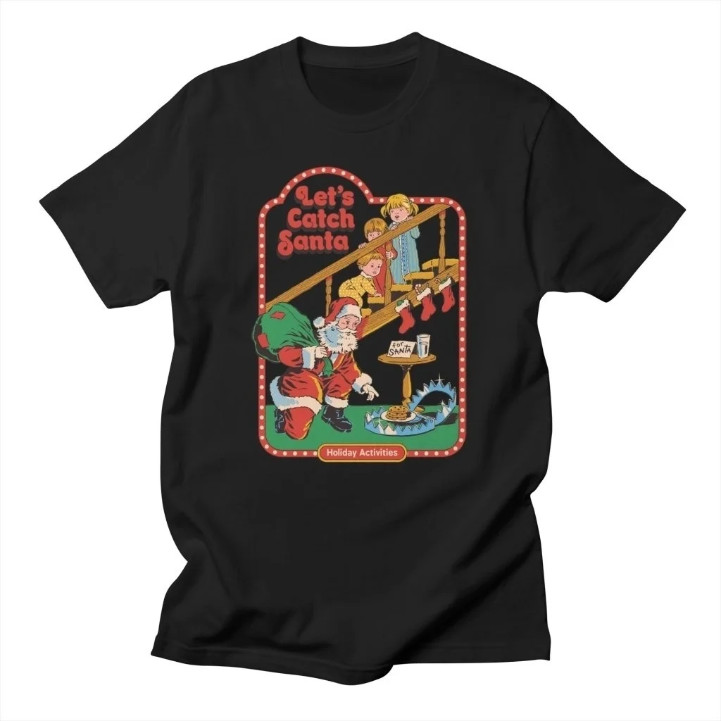 Футболка HAHAYULE с забавным принтом Let's Catch Santa, Рождественский фестиваль, мужская и женская хлопковая футболка с коротким рукавом, топы
Футболка HAHAYULE с забавным принтом Let's Catch Santa, Рождественский фестиваль, мужская и женская хлопковая футболка с коротким рукавом, топы