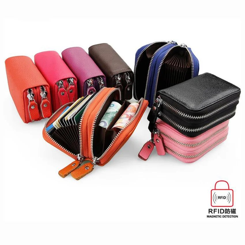 Genuine Leather Card Holder Women ID Credit Card Case RFID Blocking Mini Wallet 50PCS/lot
Genuine Leather Card Holder Women ID Credit Card Case RFID Blocking Mini Wallet 50PCS/lot