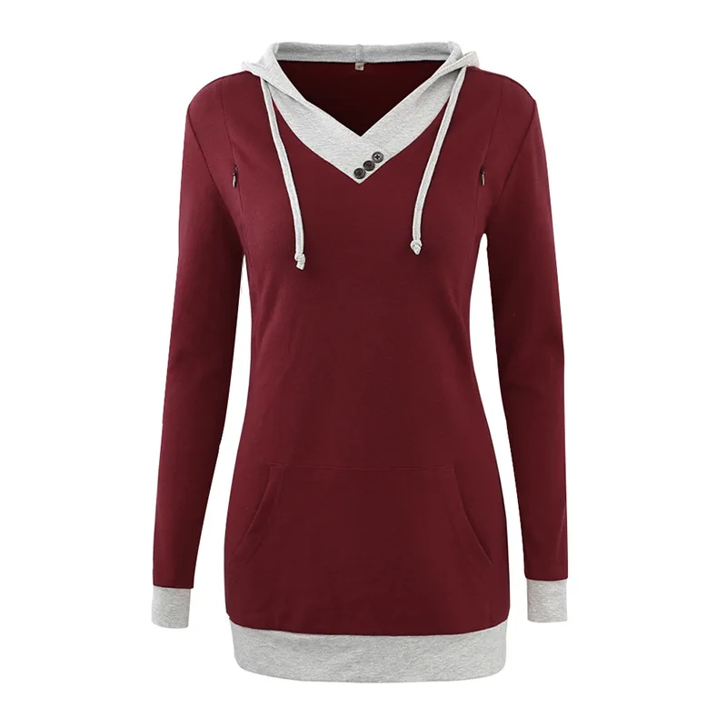 Maternity clothes for pregnant woman V-neck Hoodies Patchwork nursing tops for beast feeding Mom Sweatshirt Kangaroo Pocket
Maternity clothes for pregnant woman V-neck Hoodies Patchwork nursing tops for beast feeding Mom Sweatshirt Kangaroo Pocket