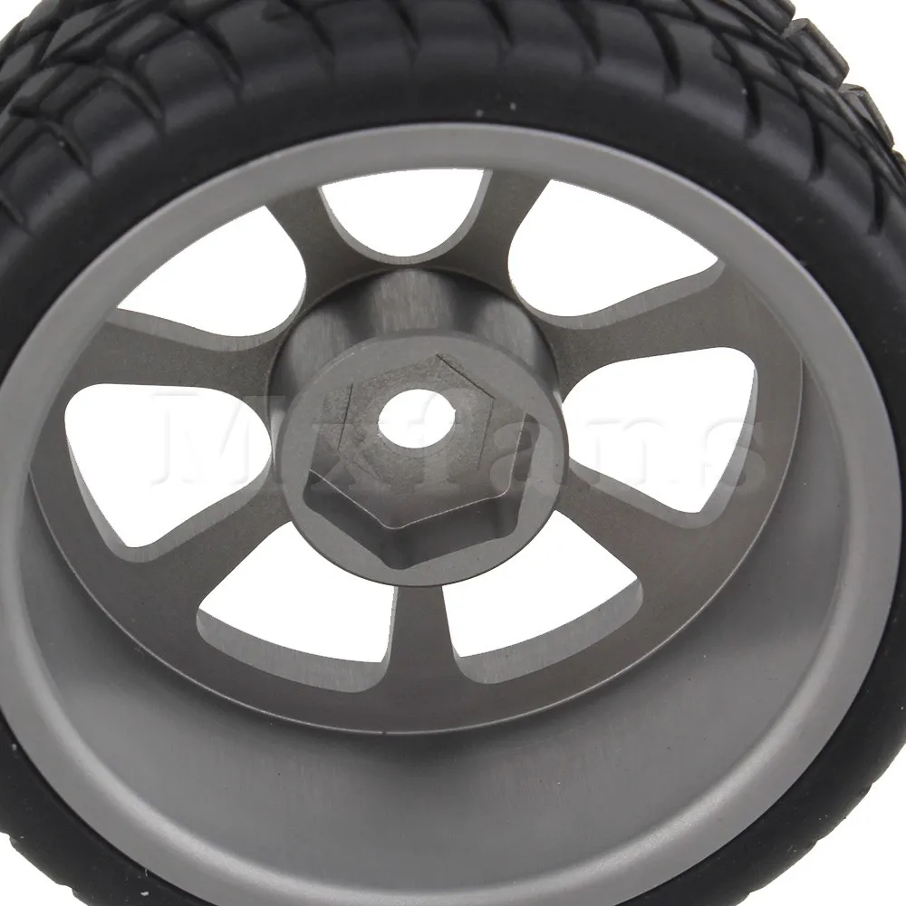 Mxfans 4 pcs Rubber Tires and Black 7 Spokes Wheel Rims for RC 1:10 On-Road Racing Car
Mxfans 4 pcs Rubber Tires and Black 7 Spokes Wheel Rims for RC 1:10 On-Road Racing Car