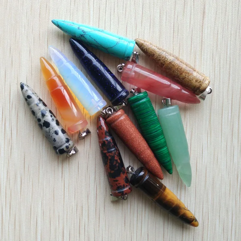 2pcs Fashion high quality assorted natural stone pendulum bullet shape charms pendants fit jewelry making wholesale free
2pcs Fashion high quality assorted natural stone pendulum bullet shape charms pendants fit jewelry making wholesale free