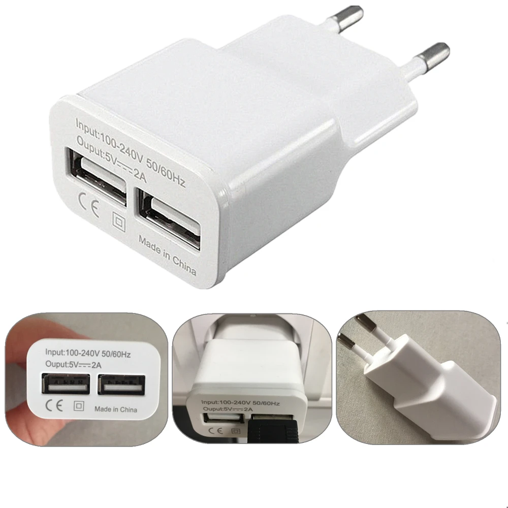 5 В 2 А два usb-порта штепсельная вилка европейского стандарта настенное зарядное