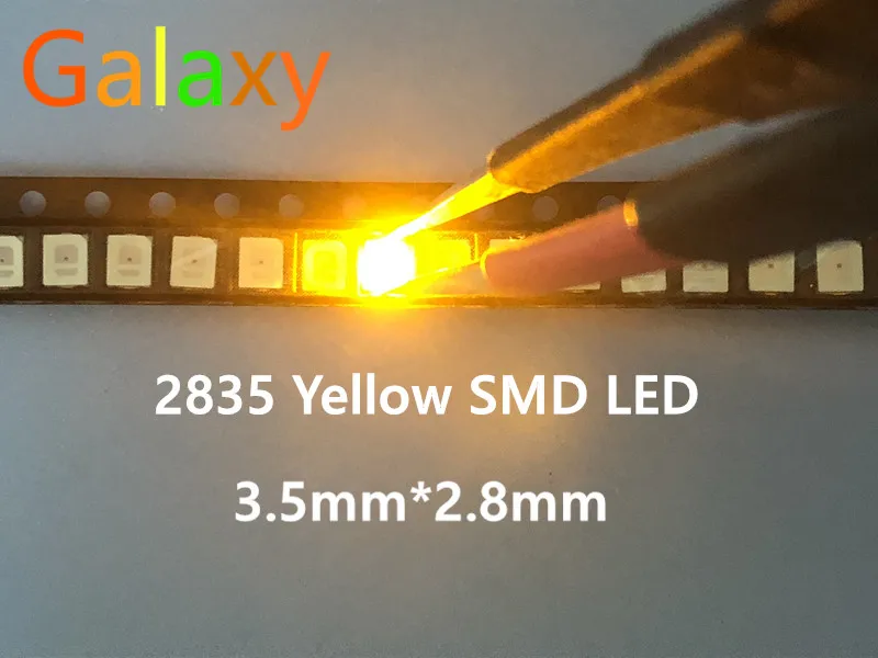 100 шт./лот SMD LED 2835 желтый 0 2 W 6 V 580 590NM PLCC SMD/SMT 2V 3 5*2 8*0 8 MM 60Ma 3528 led|Подвесные лампочки| |