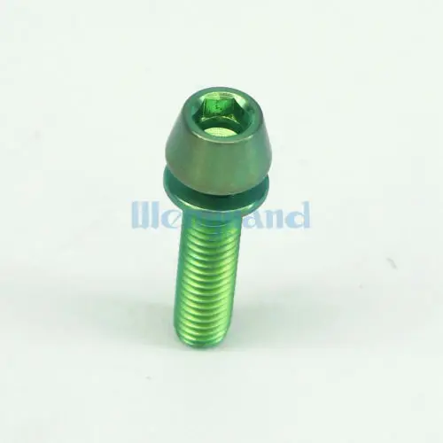 LOT 4 M5 x 20mm Green TC4 GR5 Titanium Alloy Allen Hex Screw Taper Cone Head Bolts With Washer For Bicycle
LOT 4 M5 x 20mm Green TC4 GR5 Titanium Alloy Allen Hex Screw Taper Cone Head Bolts With Washer For Bicycle