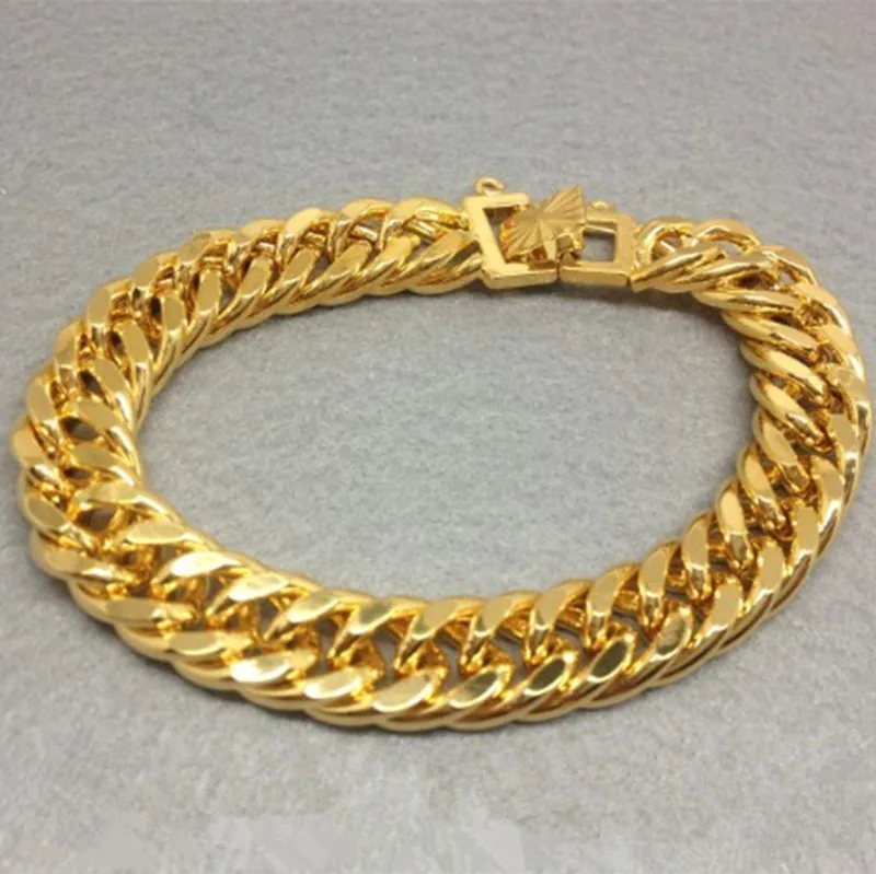7MM Wide Double Curb Cuban Chain Bracelet for Men Real Yellow Gold Filled Punk Hip Hop Bracelet 20cm
7MM Wide Double Curb Cuban Chain Bracelet for Men Real Yellow Gold Filled Punk Hip Hop Bracelet 20cm