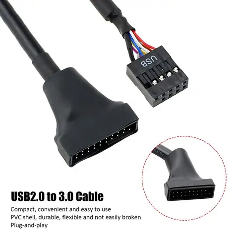 Новый переходник для разъема материнской платы USB 2,0 9-контактный переходник с женской на материнскую плату USB 3,0 20-контактный переходник с USB 2,0 на 3,0 Удлинительный кабель