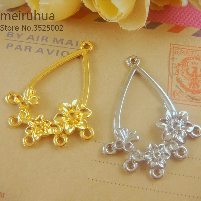 10 pieces / lot 33*43mm Alloy Findings charm pendants Antiqued style bronze tone Connect Earring accessories