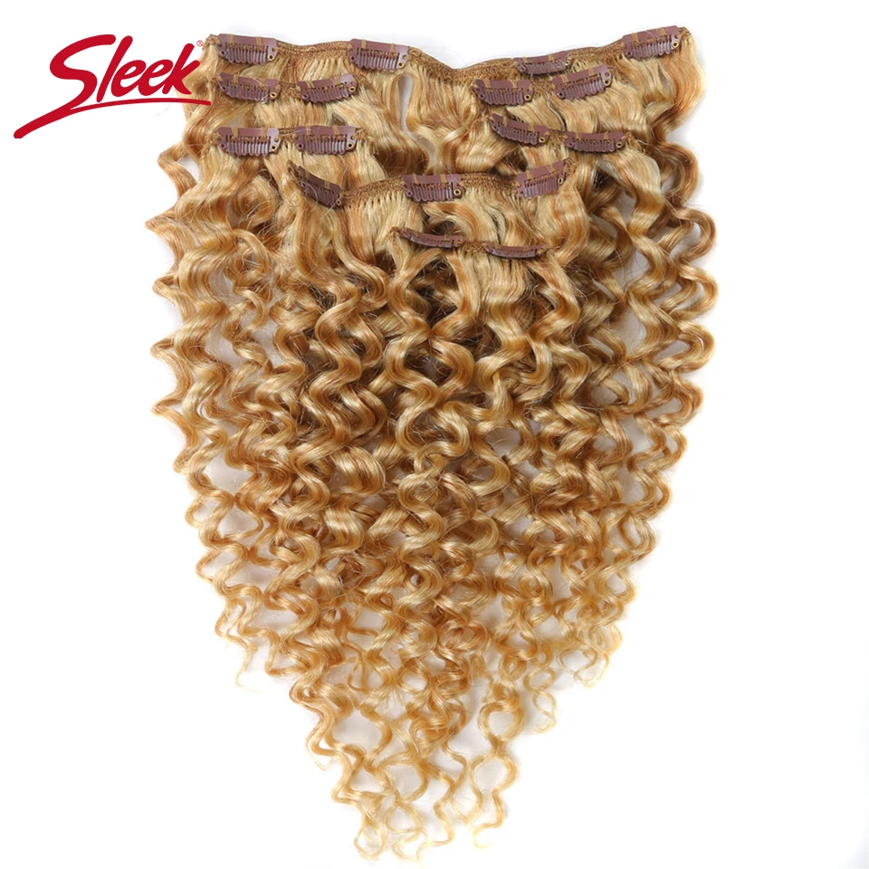 Sleek Hair 7Pcs Clip in Human Hair Extension Brazilian Jerry Curly Honey Blonde #P27/613 Color Remy Hair Extension Clip
Sleek Hair 7Pcs Clip in Human Hair Extension Brazilian Jerry Curly Honey Blonde #P27/613 Color Remy Hair Extension Clip