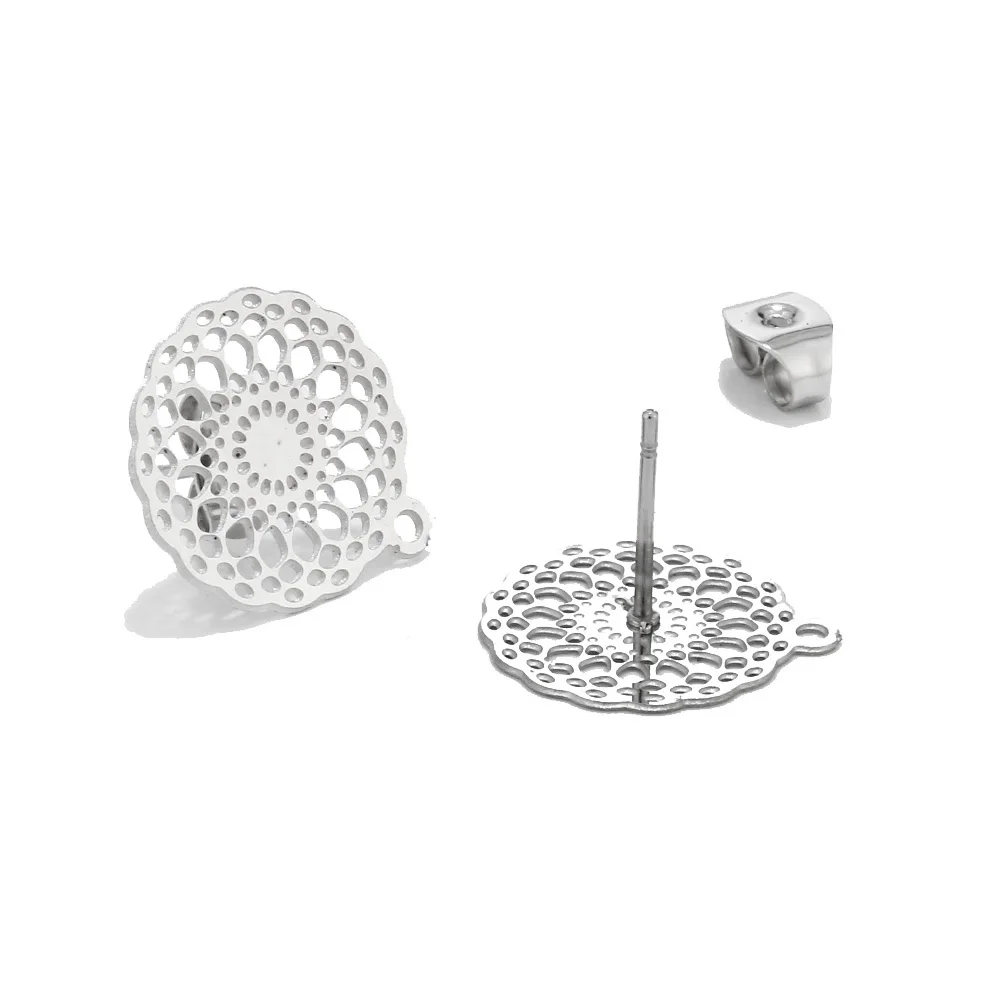 20pcs Fashion Hollow Flower Stainless Steel Ear Posts With Holes Circle Earring Studs Findings Making Jewelry Supplies
20pcs Fashion Hollow Flower Stainless Steel Ear Posts With Holes Circle Earring Studs Findings Making Jewelry Supplies