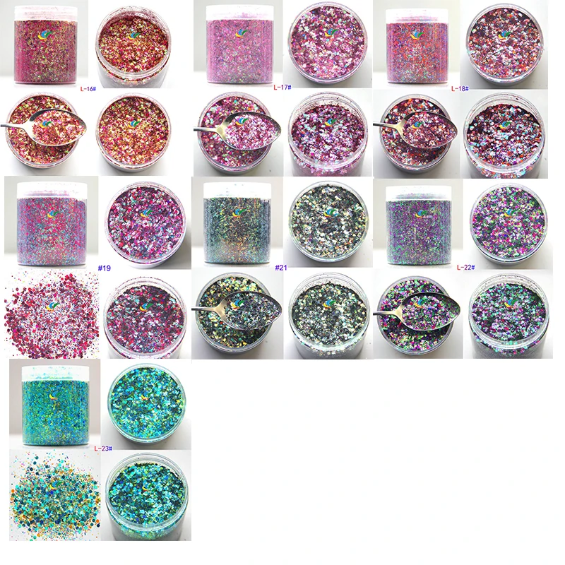 28 Designs Nail Flake Powder 50g/bag Mix Hexagon Glitter Flakes Dust Manicure Decoration 50 Holographic Flaks For Art# | Красота и