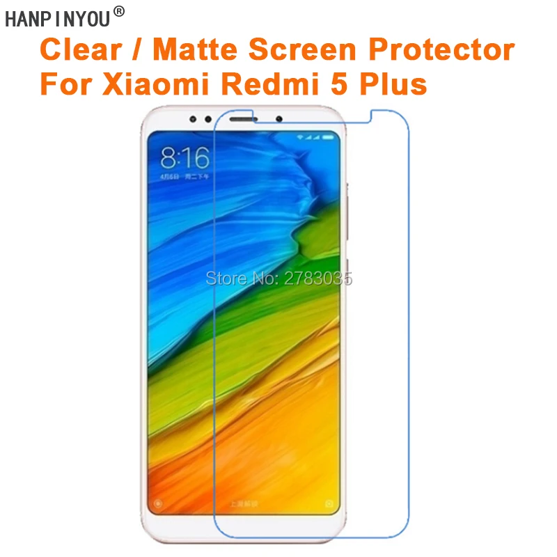 Фото Для Xiaomi Redmi 5 Plus / + 99 "Новая прозрачная глянцевая/Антибликовая матовая защитная