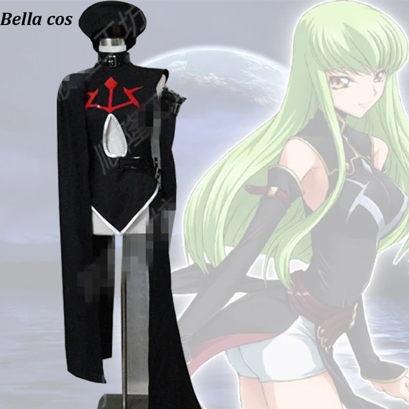 Костюм Размер код Geass Lelouch of the Rebellion CC shi tsu косплей костюм черное платье + шляпа
