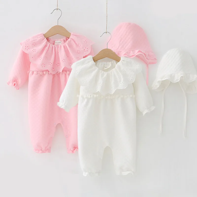Winter Newborn Baby Girl Clothes Air Cotton Lace Turndown Collar Warm Thicken Jumpsuit Clothing Sets Girls Bodysuit+ Hats
Winter Newborn Baby Girl Clothes Air Cotton Lace Turndown Collar Warm Thicken Jumpsuit Clothing Sets Girls Bodysuit+ Hats