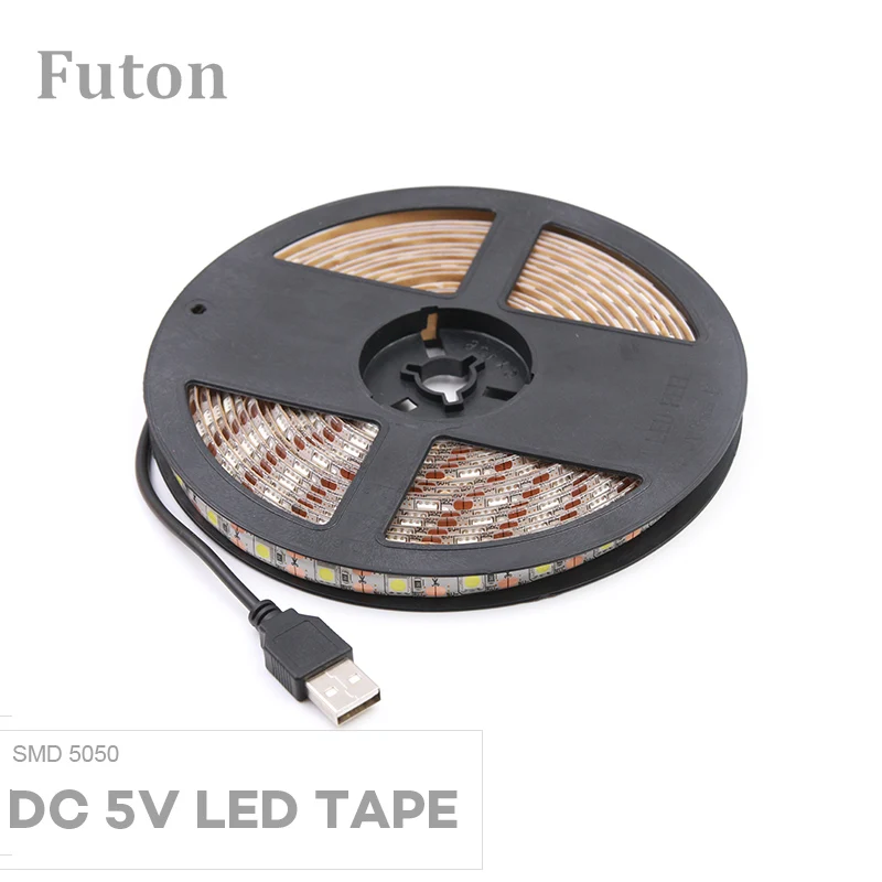 DC 5V USB светодиодный свет полосы SMD5050 Водонепроницаемый гибкий лента для подсветки