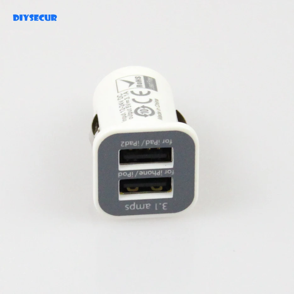 DIYSECUR High Quality DC 12-24V Input Mini Dual USB Car Cigarette Lighter Charger White
DIYSECUR High Quality DC 12-24V Input Mini Dual USB Car Cigarette Lighter Charger White