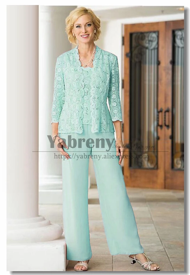 3-PC Trousers set Mother of the bride pantsuit Aqua Lace dress for Wedding 2019 New arrival
3-PC Trousers set Mother of the bride pantsuit Aqua Lace dress for Wedding 2019 New arrival