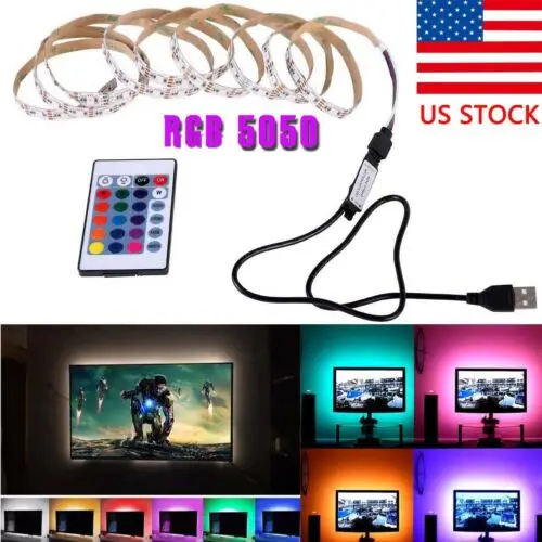 USB цветная светодиодсветильник ленсветильник RGB для подсветки телевизора с дистанционным управлением, США
USB цветная светодиодсветильник ленсветильник RGB для подсветки телевизора с дистанционным управлением, США