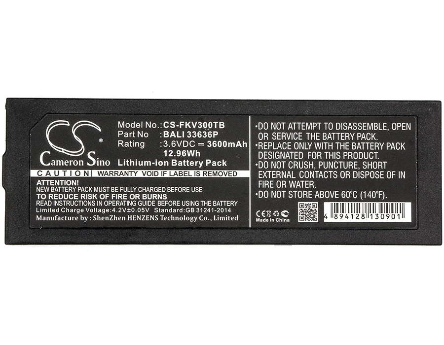 Cameron Sino 3600mAh Battery BALI 33636P, K-ABC-30P-KT-B for FanVision K-IVT-300-GD-B
Cameron Sino 3600mAh Battery BALI 33636P, K-ABC-30P-KT-B for FanVision K-IVT-300-GD-B