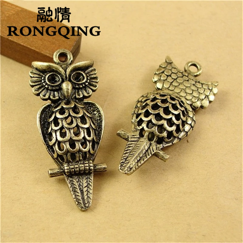 RONGQING 10pcs/lot 43*18MM 3D Hollow Owl Charms Antique Bronze Bird Charms for Crafts DIY Handmade
RONGQING 10pcs/lot 43*18MM 3D Hollow Owl Charms Antique Bronze Bird Charms for Crafts DIY Handmade