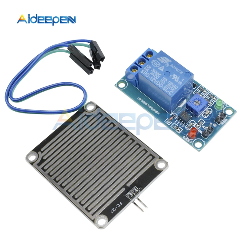 1 Set Rain Water Sensor Module DC 5V 12 Relay Control Module Rain Sensor Water Raindrops Detection Module for Arduino Robot Kit
1 Set Rain Water Sensor Module DC 5V 12 Relay Control Module Rain Sensor Water Raindrops Detection Module for Arduino Robot Kit