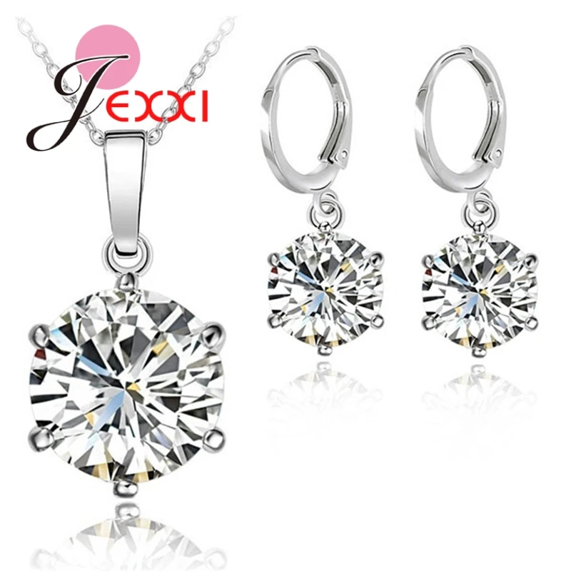 New Fashion Woman Gift Set 8mm Shiny Zircon Crystal 925 Sterling Silver Lever Back Earrings Pendant Necklace Jewelry Set
New Fashion Woman Gift Set 8mm Shiny Zircon Crystal 925 Sterling Silver Lever Back Earrings Pendant Necklace Jewelry Set