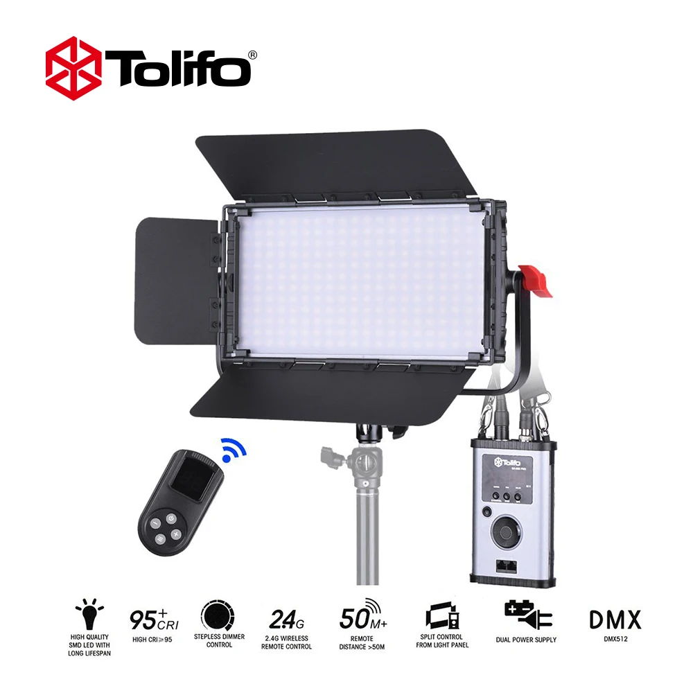 Tolifo GK-60B PRO 60W Ultra-thin 240pcs LED Video Light Bi-Color Dimmable DMX 512 +2.4G Remote Control For Studio Photography
Tolifo GK-60B PRO 60W Ultra-thin 240pcs LED Video Light Bi-Color Dimmable DMX 512 +2.4G Remote Control For Studio Photography