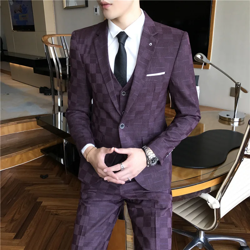 2020 three-piece suit men The four seasons fashion youth grid business suit of cultivate one's morality
2020 three-piece suit men The four seasons fashion youth grid business suit of cultivate one's morality