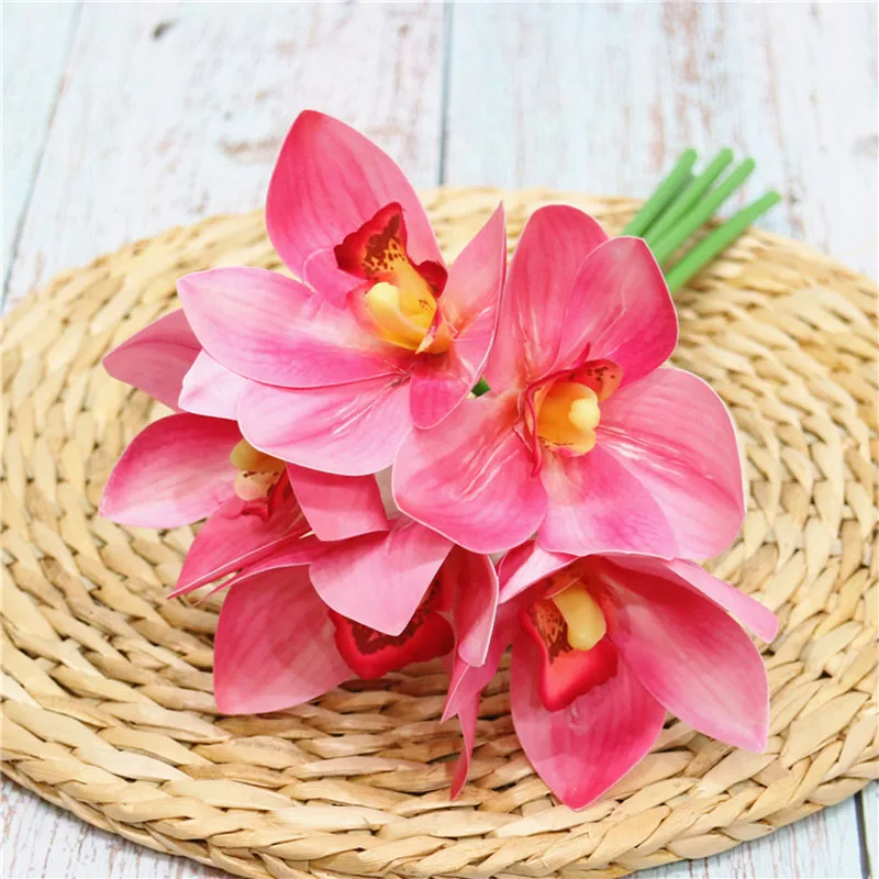 5pcs/lot real touch cymbidium bouquet 5heads plastic artificial bouquet branch home decor wedding decoration cymbidium flower
5pcs/lot real touch cymbidium bouquet 5heads plastic artificial bouquet branch home decor wedding decoration cymbidium flower
