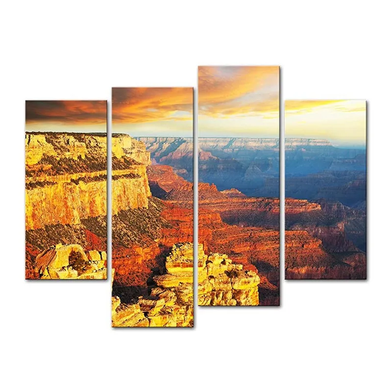 

4 Pieces Modern Canvas Painting Wall Art National Park At Sunset Arizona Usa Landscape Canyon Print On Canvas For Wall Decor