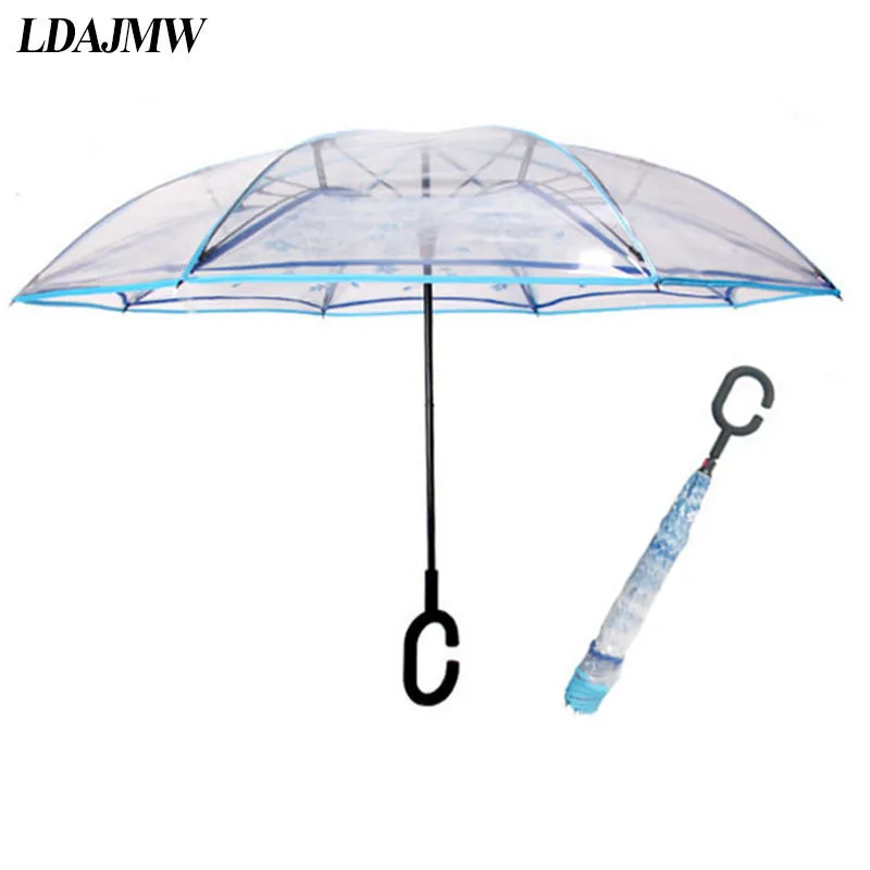 LDAJWM Transparent Reverse Umbrella Double Layer Cherry Blossoms Inverted Umbrella Rain Women C-Hook Windproof Folding Parasol
LDAJWM Transparent Reverse Umbrella Double Layer Cherry Blossoms Inverted Umbrella Rain Women C-Hook Windproof Folding Parasol