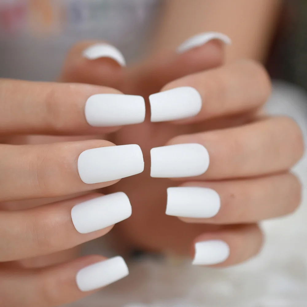 Белые Ногти Дизайн Фото Квадратные