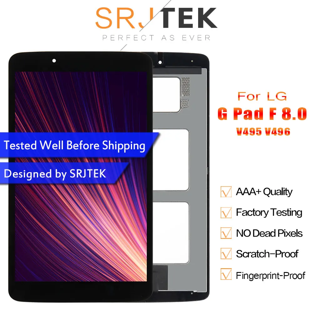 Srjtek 8" For LG G Pad F 8.0 V495 V496 LCD Display Matrix Touch Screen Digitizer Panel Sensor Glass Tablet Assembly Replacement
Srjtek 8" For LG G Pad F 8.0 V495 V496 LCD Display Matrix Touch Screen Digitizer Panel Sensor Glass Tablet Assembly Replacement