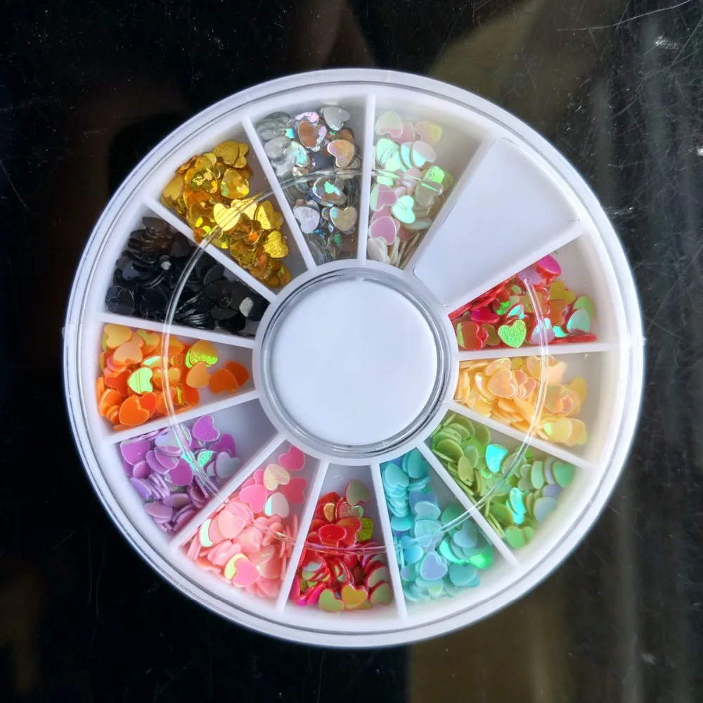 1X Wheel Nail Art Rhinestones Decoration 3D 12 Design Mix Color Glitter SWEET HEART SHAPE Gems Nail Studs
1X Wheel Nail Art Rhinestones Decoration 3D 12 Design Mix Color Glitter SWEET HEART SHAPE Gems Nail Studs