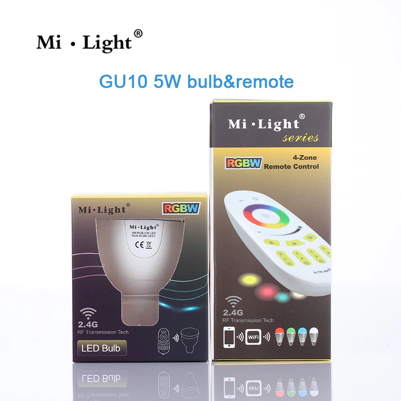 5W Milight GU10 RGB RGBW/WW LED Lamp Dimmable LED Light Bulb + 2.4G Wireless Touch RF Remote Controller for indoor Lighting
5W Milight GU10 RGB RGBW/WW LED Lamp Dimmable LED Light Bulb + 2.4G Wireless Touch RF Remote Controller for indoor Lighting