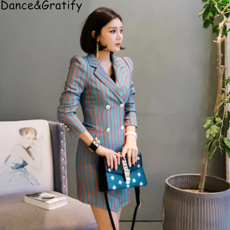 Fashion Women Notched Striped Blazer Dress Double Breasted Bodycon Female Blaser Vestidos Elegant Office Ladies Irregular Dress
Fashion Women Notched Striped Blazer Dress Double Breasted Bodycon Female Blaser Vestidos Elegant Office Ladies Irregular Dress