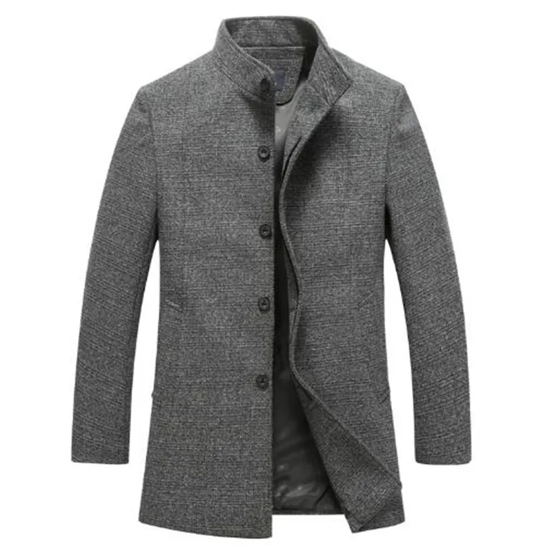 2018 winter Men's fashion high quality wool jackets trench coat Men single breasted Mandarin collar windbreaker woolen overcoat
2018 winter Men's fashion high quality wool jackets trench coat Men single breasted Mandarin collar windbreaker woolen overcoat