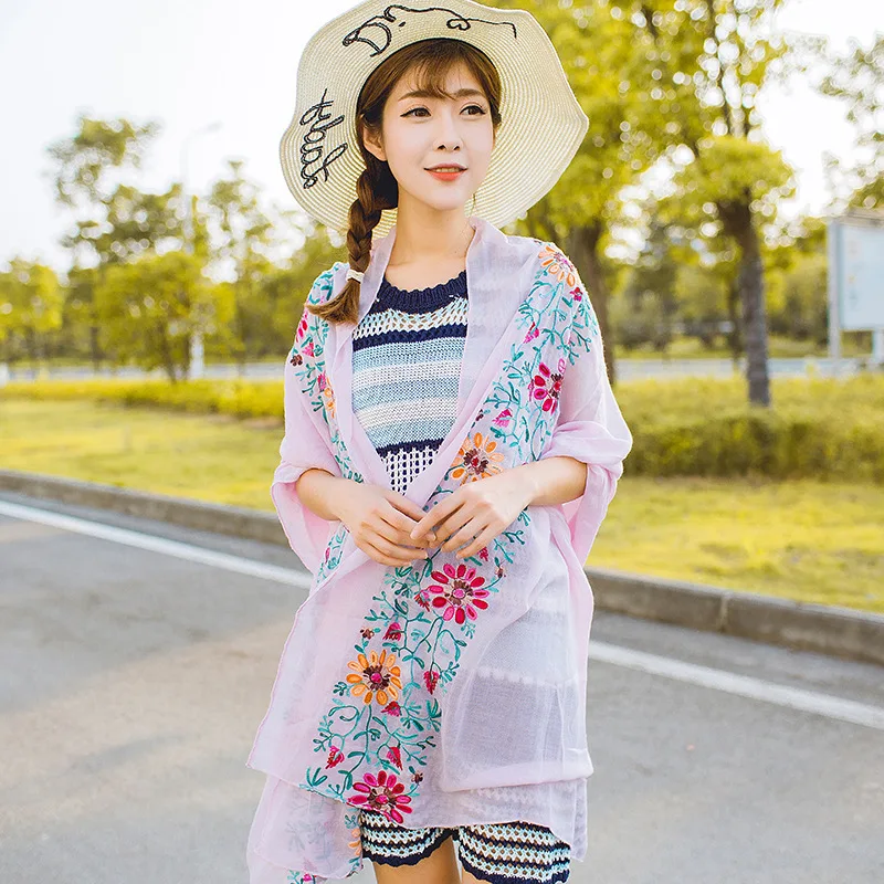 Cotton Linen Scarfs National Sun Flower Travel Embroidery Scarves Shawl Spring & Summer & Autumn Sunscreen Thin Shawls Scarf
Cotton Linen Scarfs National Sun Flower Travel Embroidery Scarves Shawl Spring & Summer & Autumn Sunscreen Thin Shawls Scarf