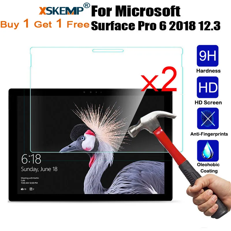 XSKEMP 2 шт. Премиум 9H закаленное стекло для планшета Защита экрана Microsoft Surface Pro 6 2018 12