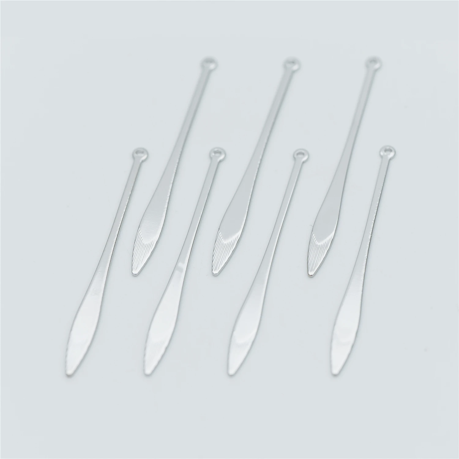 Длинные Подвески серебряного цвета 18 мм Родиевые латунные подвески-палочки 10 шт.