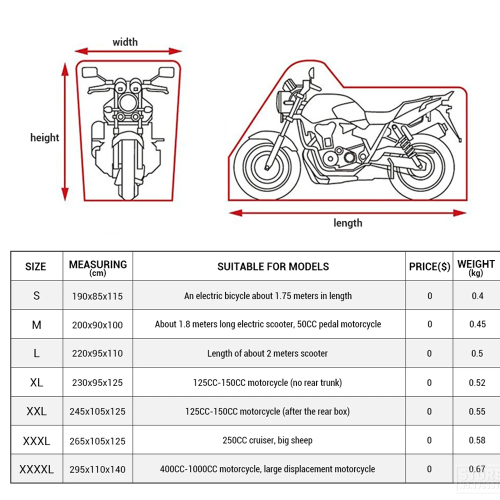 HEROBIKER Motorcycle Cover All Season Waterproof Dustproof UV Protective Outdoor Indoor Lock-holes Design Motorbike Rain Cover
HEROBIKER Motorcycle Cover All Season Waterproof Dustproof UV Protective Outdoor Indoor Lock-holes Design Motorbike Rain Cover