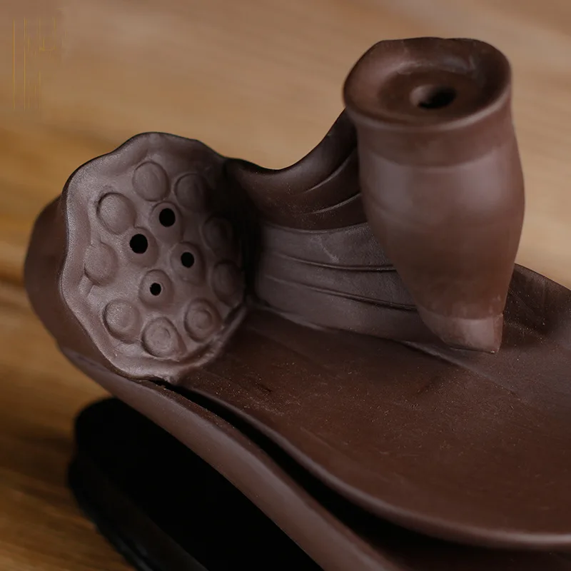 Creative Backflow Line Incense Burner Lotus Leaf Purple Clay Ceramic Censer Decoration
Creative Backflow Line Incense Burner Lotus Leaf Purple Clay Ceramic Censer Decoration