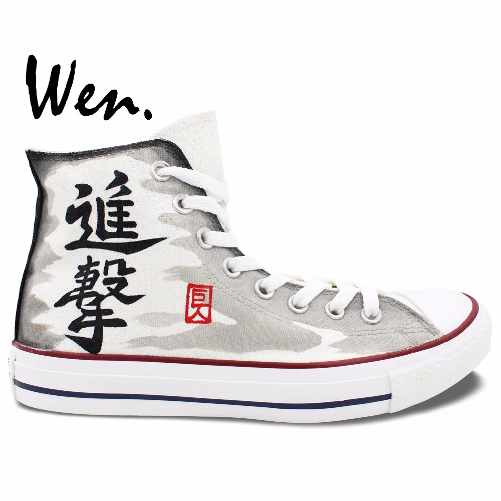 Wen Anime Hand Painted Shoes Anime Design Custom Attack on Titan Men Women's High Top Grey Canvas Sneakers
Wen Anime Hand Painted Shoes Anime Design Custom Attack on Titan Men Women's High Top Grey Canvas Sneakers