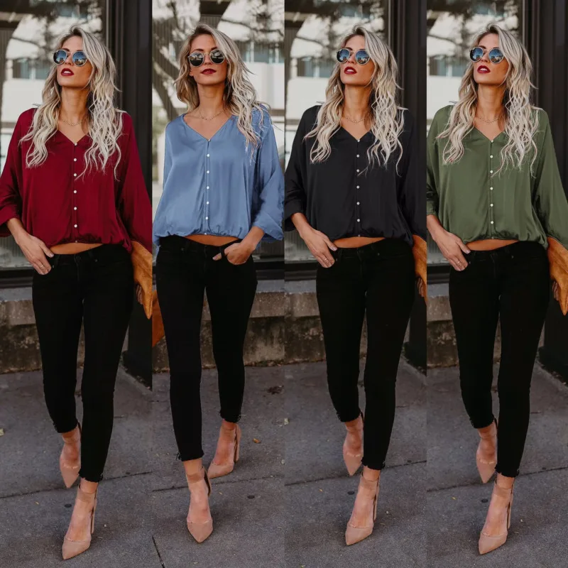 Casual Long Sleeve Blouse Women V Neck Button Loose Comfort Ladies Office Shirts Moda Feminina Cheap Clothes China Ey*
Casual Long Sleeve Blouse Women V Neck Button Loose Comfort Ladies Office Shirts Moda Feminina Cheap Clothes China Ey*