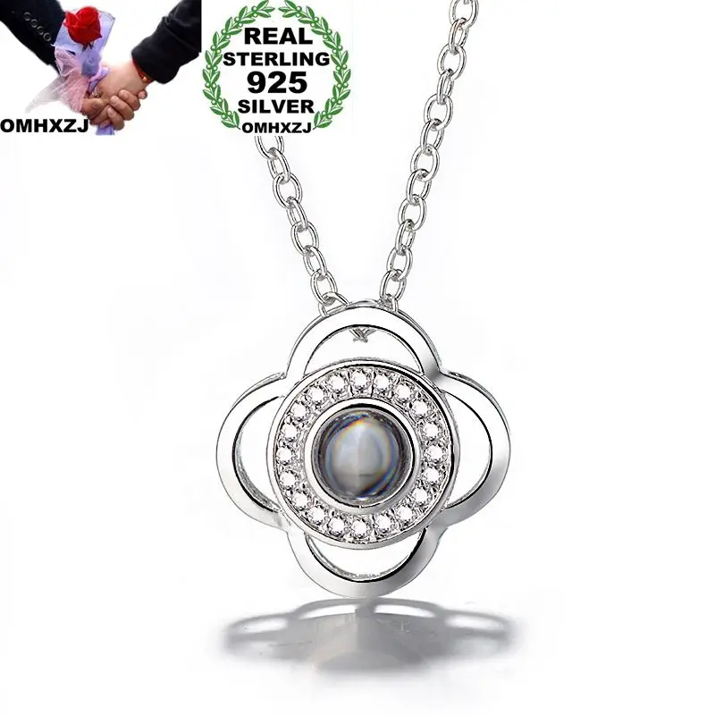 OMHXZJ Wholesale European Fashion Woman Girl Party Gift Flower Projecting LOVE Zircon S925 Sterling Silver Pendant Necklace NA93
OMHXZJ Wholesale European Fashion Woman Girl Party Gift Flower Projecting LOVE Zircon S925 Sterling Silver Pendant Necklace NA93