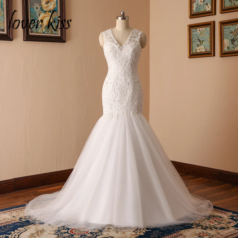 Lover Kiss vestido de noiva 2021 Wedding Dress Lace Mermaid Lace V Neck Sexy Back Bride Gowns For Plus Size Women robe de mariee
Lover Kiss vestido de noiva 2021 Wedding Dress Lace Mermaid Lace V Neck Sexy Back Bride Gowns For Plus Size Women robe de mariee
