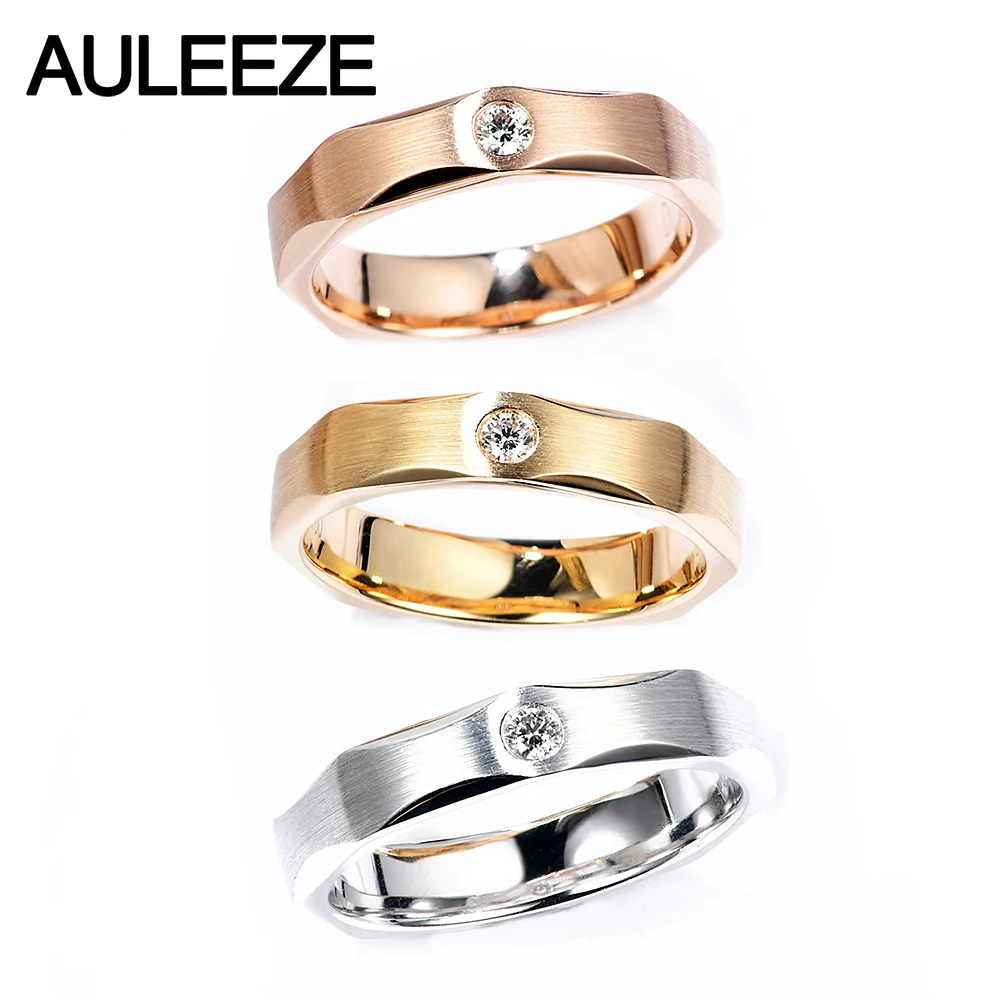 AULEEZE Real Natural Diamond Ring 18k White Gold Couple Ring Simple Brushed Male Female Ring Wedding Jewelry
AULEEZE Real Natural Diamond Ring 18k White Gold Couple Ring Simple Brushed Male Female Ring Wedding Jewelry