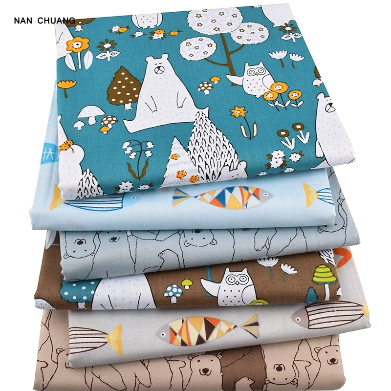 Nanchuang 6Pcs/Lot Bear&Fishes Twill Patchwork cotton Fabric For DIY Sewing Quilting Baby&Child Fat Quarters Material 40cmx50cm
Nanchuang 6Pcs/Lot Bear&Fishes Twill Patchwork cotton Fabric For DIY Sewing Quilting Baby&Child Fat Quarters Material 40cmx50cm