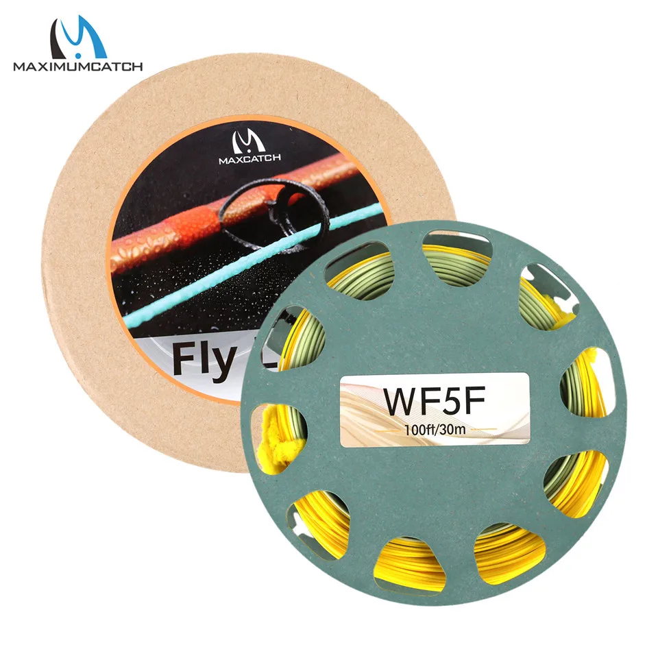 Фото Maximumcatch Forward Fly рыболовная леска 90/100 футов 2 9wt мох/золото плавающая Летающая со
