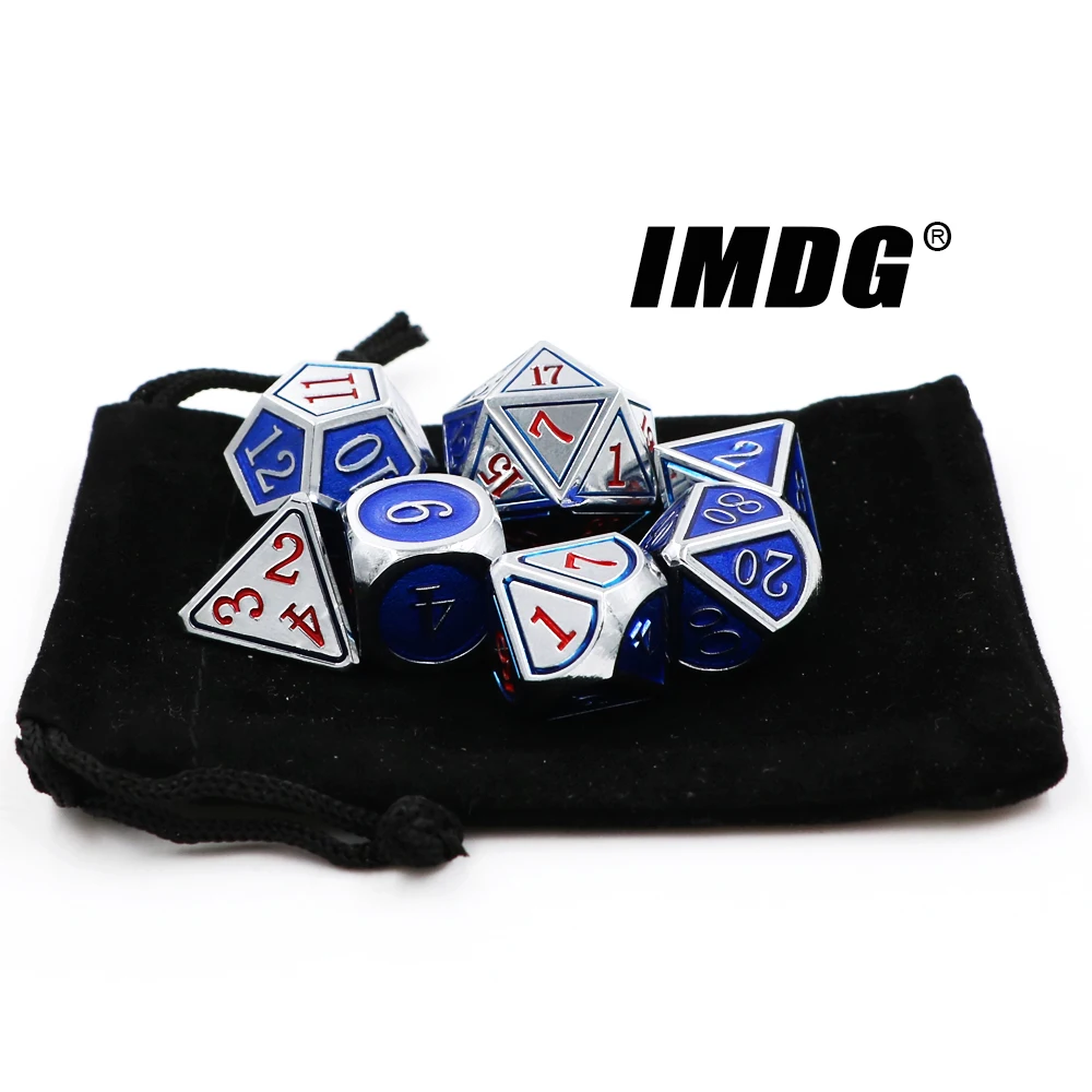 IMDG 7 шт./компл. креативные игровые кости для ролевых игр, многогранные металлические кости с эмалью DND, двухцветные хромированные темно-синие...
IMDG 7 шт./компл. креативные игровые кости для ролевых игр, многогранные металлические кости с эмалью DND, двухцветные хромированные темно-синие...